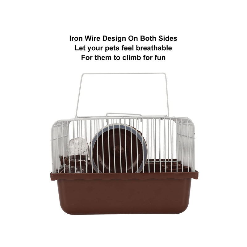 HEEPDD Hamster House Toy, Hamster Cage Breathable Portable Small Animal House with Water Bottle Bowl Running Wheel for Guinea Pigs Rabbits - PawsPlanet Australia