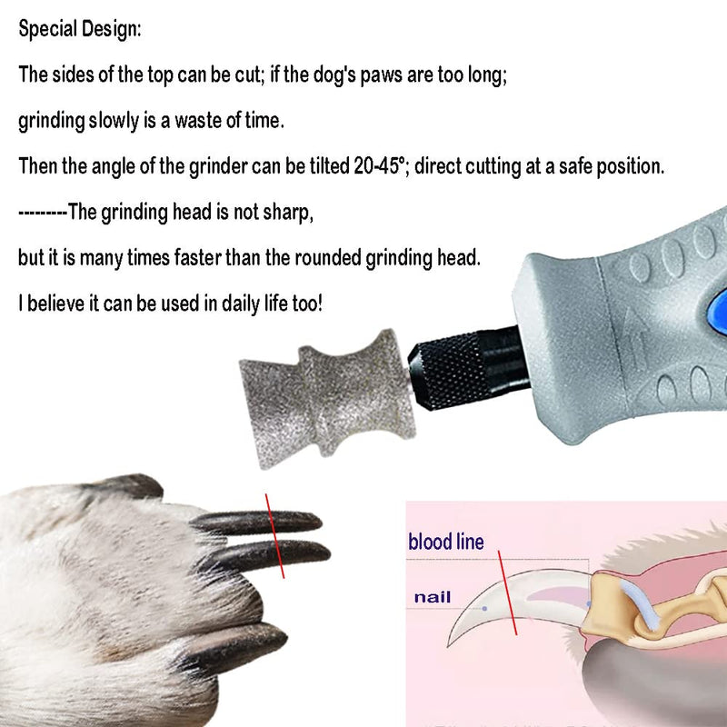 Diamond Dremel Dog Nail Grinder Bits for Rotary Tool-1/8'' Dremel Dog Nail Grinder Attachment-Pet Nail Grinder Bit Work for Animals Nail Care Large A 1P - PawsPlanet Australia