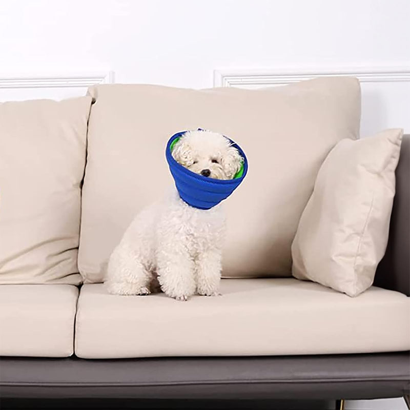 Soft Dog Cone Collars for Small Medium Dogs, Lightweight Recovery Elizabethan Collar for Dog After Surgery, Comfortable Soft Material Adjustable Pet Cone Washable (Neck: 11''-14'') Blue/Green Neck: 11''-14'' - PawsPlanet Australia