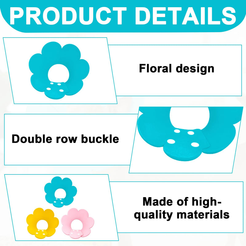 3 Pieces Cat Neck Collar Disc, Adjustable Protective Cat Collar, Soft Anti-Bite Cat Neck Collar for Puppies and Small Dogs (Yellow, Pink, Blue)