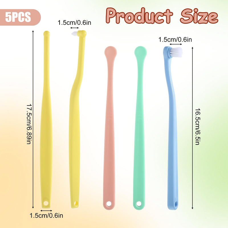 5 PCS Small Dog Toothbrush, Pet Toothbrush Cat Tooth Brush Micro Head Puppy Tooth Brushing Cat Dental Care Oral Hygiene Deep Teeth Cleaning Brushes 360 Degree Soft Bristles Round&Pointed Toothbrushs - PawsPlanet Australia