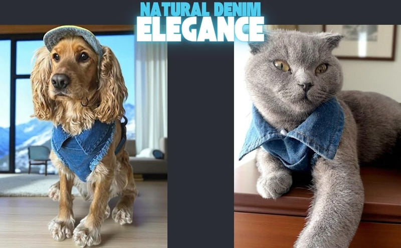 Dog Harness for Small Dogs, Cat Harness, Handmade Adjustable Vest, Denim Dog Collar, No Pull Harness, Cotton Adjustable Vest, Small Dog Collar, Denim Dog Vest (S) S - PawsPlanet Australia