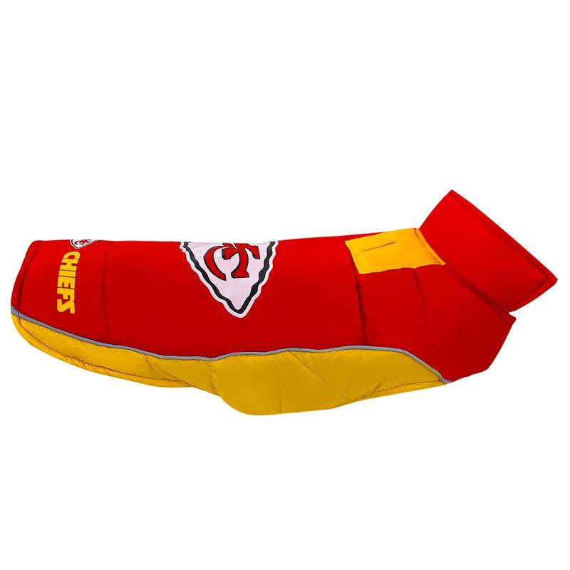 Pets First Kansas City Chiefs Puffer Vest, Small, Waterproof Dog Coat, NFL Licensed Pet Warming Sports Jacket - PawsPlanet Australia