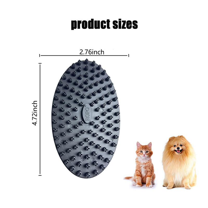ROPO Double Sided Dog Bath Brush, Pet Grooming Tool with Long and Plum Blossom Teeth, Deep Cleaning and Massage (Blue+Black) Blue+Black - PawsPlanet Australia