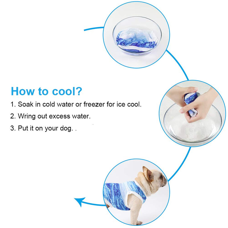 Dog Cooling Vest Dog Cooling Shirts, Breathable Cooling Jacket for Dog Anxiety Relief Sun Protection, Soft Dog Cool Coat for Small Medium Dogs/Cats Outdoor Walking Training Hiking on Summer M(Length 14.96")