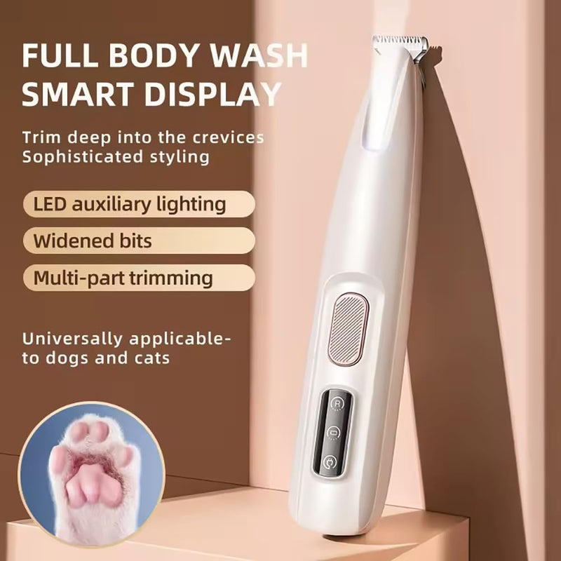 Dog Paw Trimmer with LED Light, 2025 Upgrade Petior Pet Paw Trimmer for Dogs, Pet Hair Clippers for Grooming Kit, LED Display, 35dB Safety Low Noise Pets Trimmers for Paws Eyes Ears Face Rump (1Set) 1set - PawsPlanet Australia