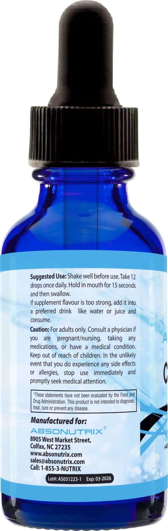 Absonutrix Cats Claw 590mg, 4 Oz Liquid Bottle, 200 Servings, High Bioavailability, Boosts Immunity, Helps Detoxify The Body, Non-GMO, Third-Party Tested, Immune & Joint Support, Made in USA - PawsPlanet Australia