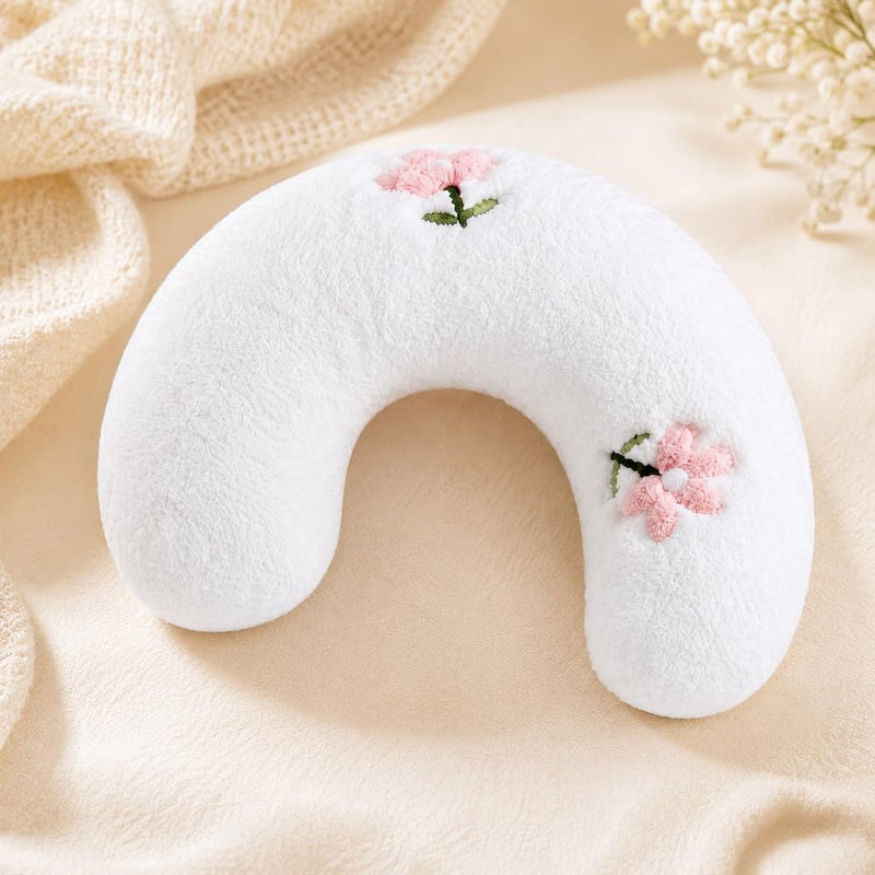 Cat Pillow Half Donut Cuddler, Ultra Soft Fluffy Calming, Machine Washable for Sleeping, Joint Relief, Nap Comfort and Travel, White