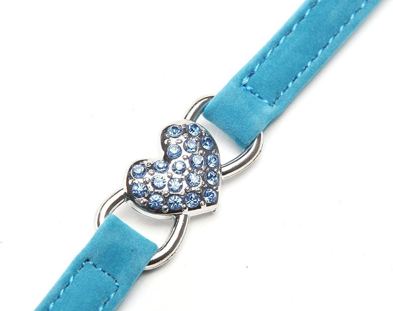 Pink Heart Bling Cat Collar with Safety Belt and Bell Adjustable 8-10 inches for Kitten Cats Quick Release Belt for Small Dogs and Cats Collars, Harnesses and Leashes - PawsPlanet Australia