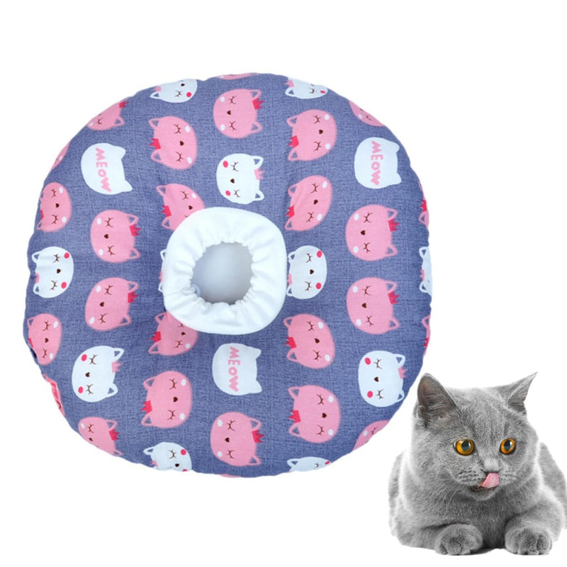 Abaodam Anti-Lick Collar for Cats in Elizabethan Style. Soft cotton and fabric material with anti-bite coating for effective wound protection.