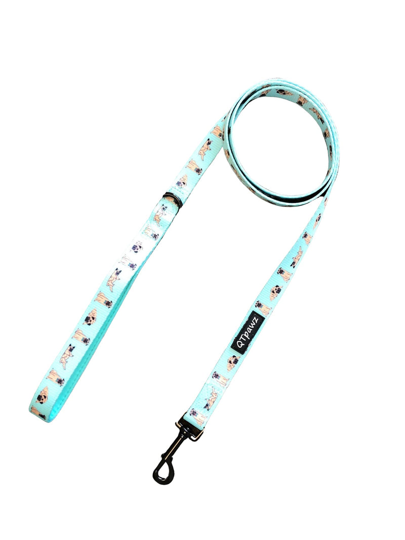 QTpawz Pug Vest Harness and Matching Leash, Breathable Mesh Interior Liner, 4 Adjusting Buckles to Get The Perfect Pug Fit (Medium) Medium - PawsPlanet Australia