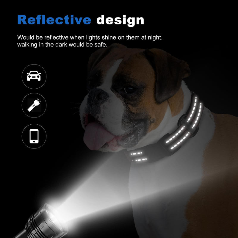Reflective Martingale Dog Collars. Dog Collar with Quick Release Buckle. Adjustable Soft Padded Breathable Nylon Pet Collar Suitable for Puppies for Small Medium Large Dogs. S:1"Wind for 12.5"-15.5"Neck Coffee - PawsPlanet Australia