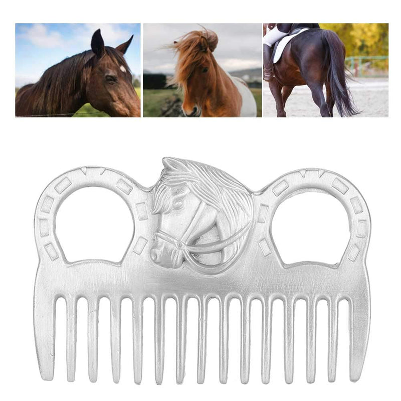 Metal Horse Comb 3.9x2.8x0.2in Portable Livestock Horse Hair Sliver Comb Horse Grooming Comb Livestock Comb for Cleaning Hair Removing Loose Undercoat Knots - PawsPlanet Australia