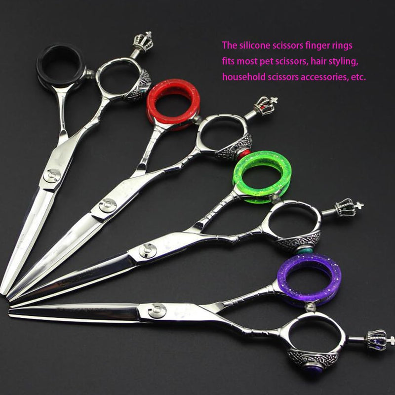 80 Pcs Round Scissors Finger Rings, Silicone Shear Thumb Grips Inserts Grooming Finger Protectors for Dog Hair Pet Shears Cutting - PawsPlanet Australia