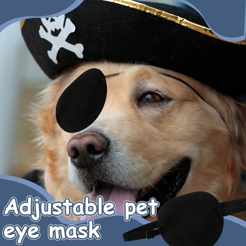 Eye Care for Dogs, Black Single Sided Sleep Mask with Adjustable Closure to Prevent Pressure on the Eye (Pack of 2)