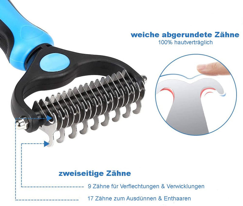 Dog/Cat Brush for Medium Length Fur Brush Undercoat Comb Undercoat Comb Tangles Curry Comb Grooming Brush Hair Removal Thinning 17+9 Double Sided Teeth Pet Dog Cat - PawsPlanet Australia