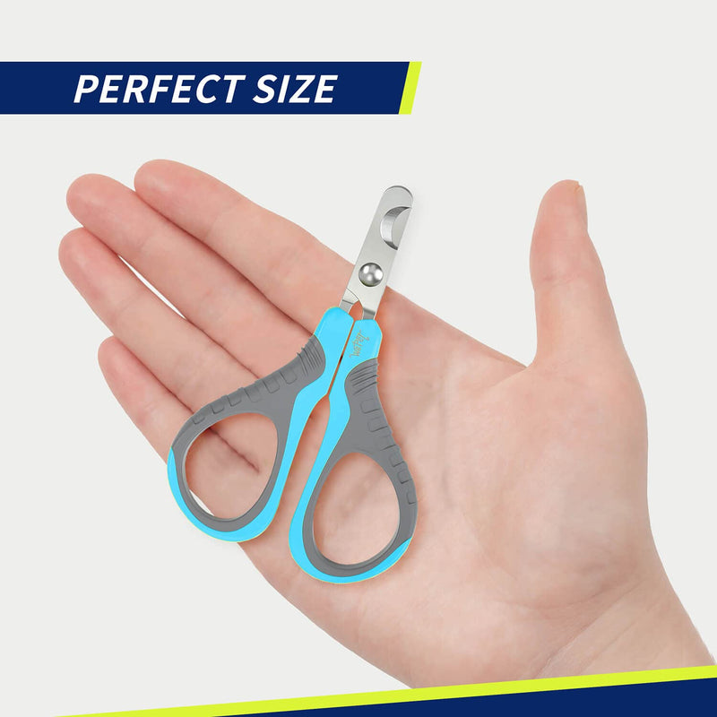 WePet Pet Nail Clippers U07.1, Professional Claw Trimmer, Bended Scissor Special for Cats, Kittens, Dogs, Puppies, Small Animals, Grey/Maya Blue #13 Grey/Maya Blue - PawsPlanet Australia