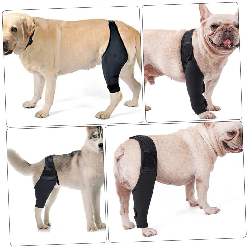 Neoprene Dog Knee Brace with Breathable Mesh Elastic Protection for Injured Front and Rear Legs Adjustable Dog Leg Splint for Long Term Stability