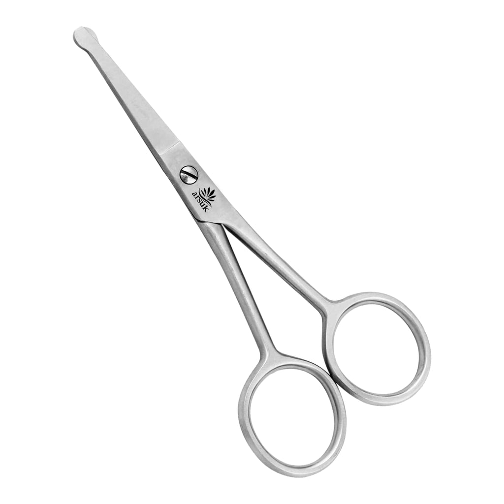 ARSUK Dog Scissors for Grooming Face and Paws, Ear and Eyes - Blunt Rounded Tip to Trim any (Cat and Dog) Hair Securely Length 4.5-Inch Stainless Steel 4.5 Inch