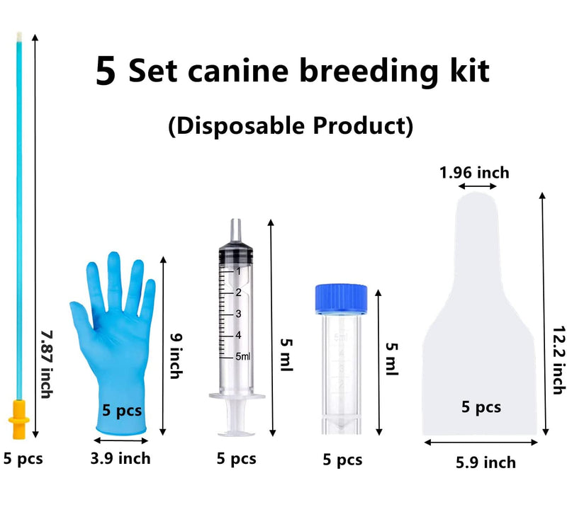 5 Set AI Artificial Insemination Dog Breeding Kit, Canine Breeding Kit, Dog Insemination Breeder Kit, Disposable Canine Artificial Insemination, Canine Breeding Supplies (7.87 inch) S 5 Set 7.87 inch - PawsPlanet Australia