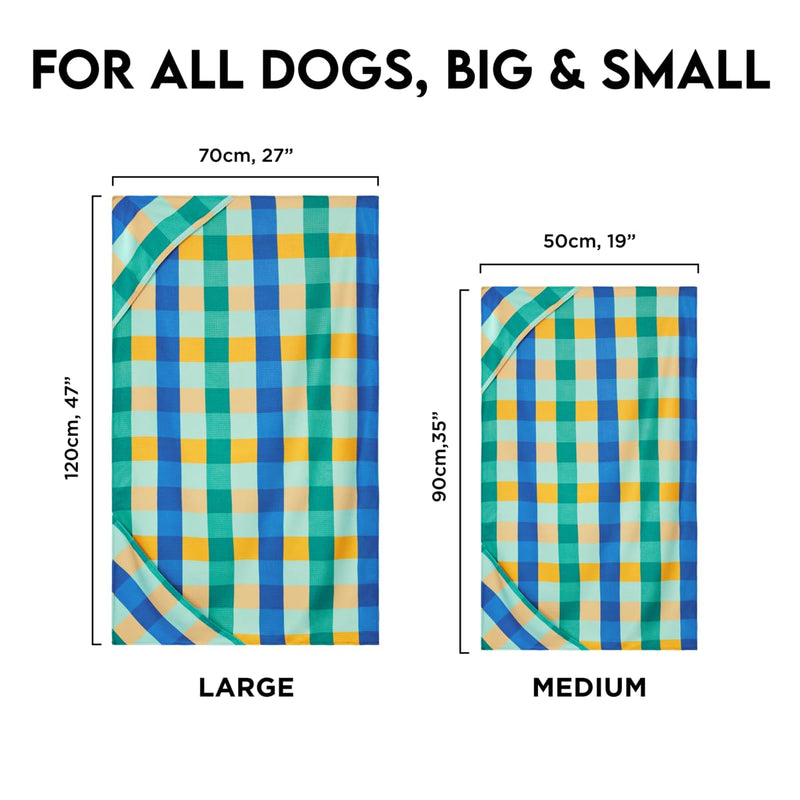Dock & Bay Pet Towel - Super Absorbent & Quick Drying Dog Towels with Bag - 100% Recycled - Puppy Plaid, Large (120x70cm, 47x27) Large (120x70cm, 47x27") - PawsPlanet Australia