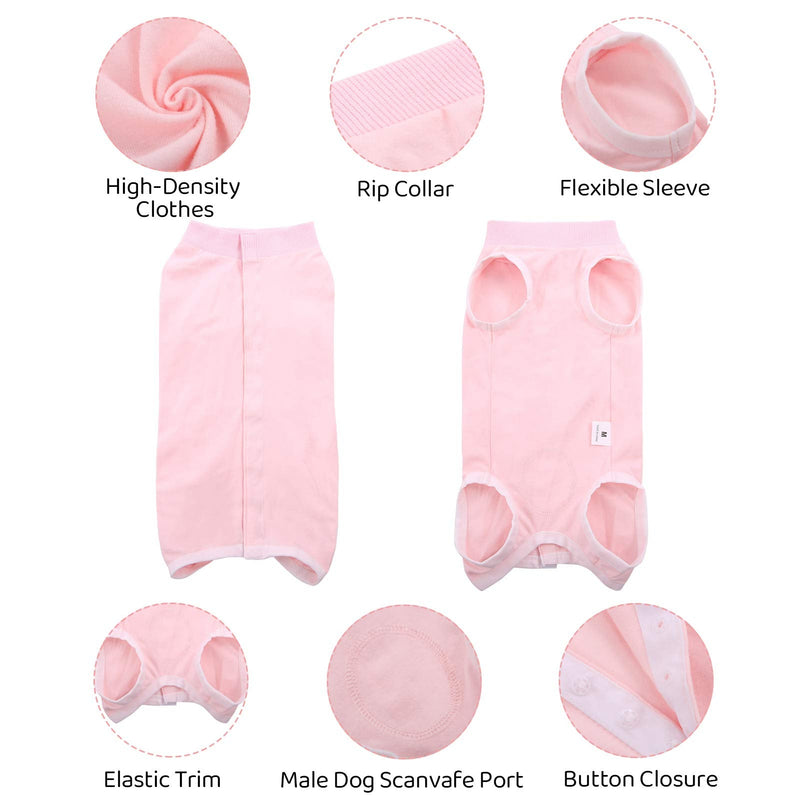 SAWMONG Dog Recovery Suit, Recovery Suit for Dogs After Surgery, Dog Spay Surgical Suit for Female Dogs, Dog Onesie Body Suit for Surgery Male Substitute Dog E-Collar Cone Large (Suggest Weight: 10-22 Ib) Pink - PawsPlanet Australia