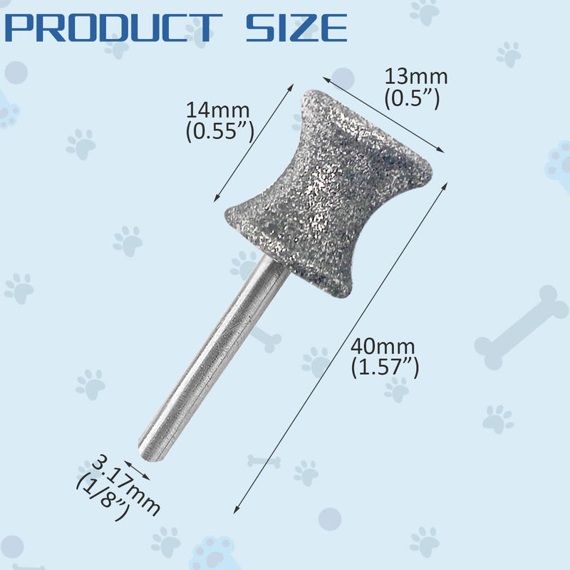 Diamond Rotary Nail Grinder Bits for Dog, 2PCS Diamond Dog Nail Grinder Head for Dremel,1/8" Replacement Grinder Wheel Pets Nail Grooming Tools for Medium Large Dogs Silver - PawsPlanet Australia