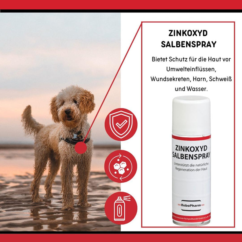 Rebopharm Zinc Oxide Ointment Spray 200 ml Care Spray for Animals with Zinc and Lanolin