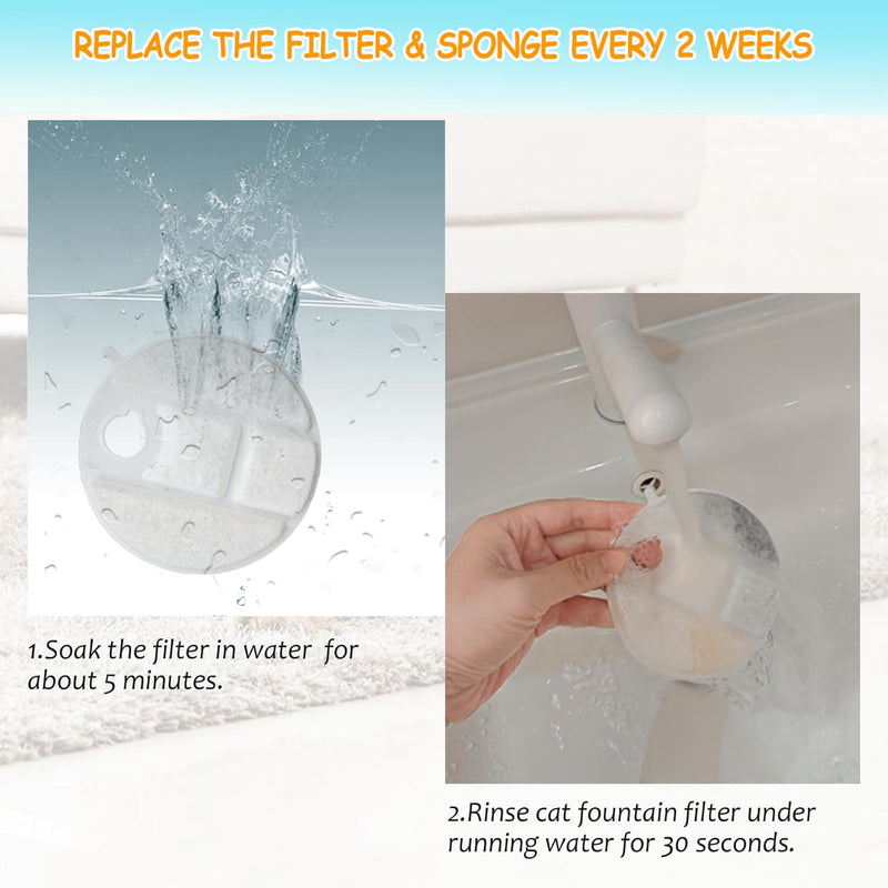 20 Pack Dog Water Fountain Replacement Filters for Petlibro Capsule Dog Fountain PLWF008,Pet Water Fountain Filter with Replacement Pre-Filter Pump Sponges with 1 Hard Brush. 20