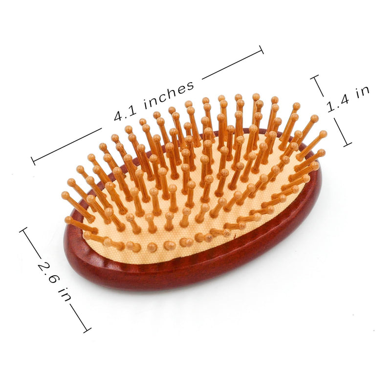 Bamboo Bristle Cushion Brush for Cat & Dog Hair - Bamboo Pet Scalp Massager - Kitty & Puppy Hair Grooming Brush Comb (Brown) cat and dog - PawsPlanet Australia