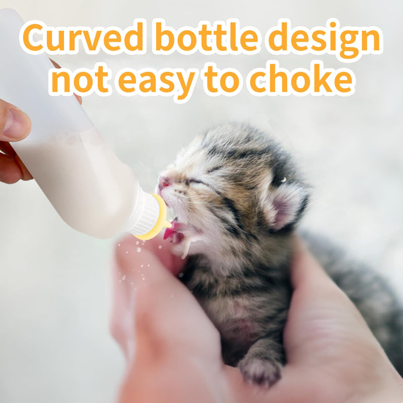 5Pack Kitten Bottle for Nursing Puppy Milk Kitten Bottles Feeding Kit Silicone Nipple for Newborn Pets Kittens, Puppy,Squirrel (Yellow) - PawsPlanet Australia