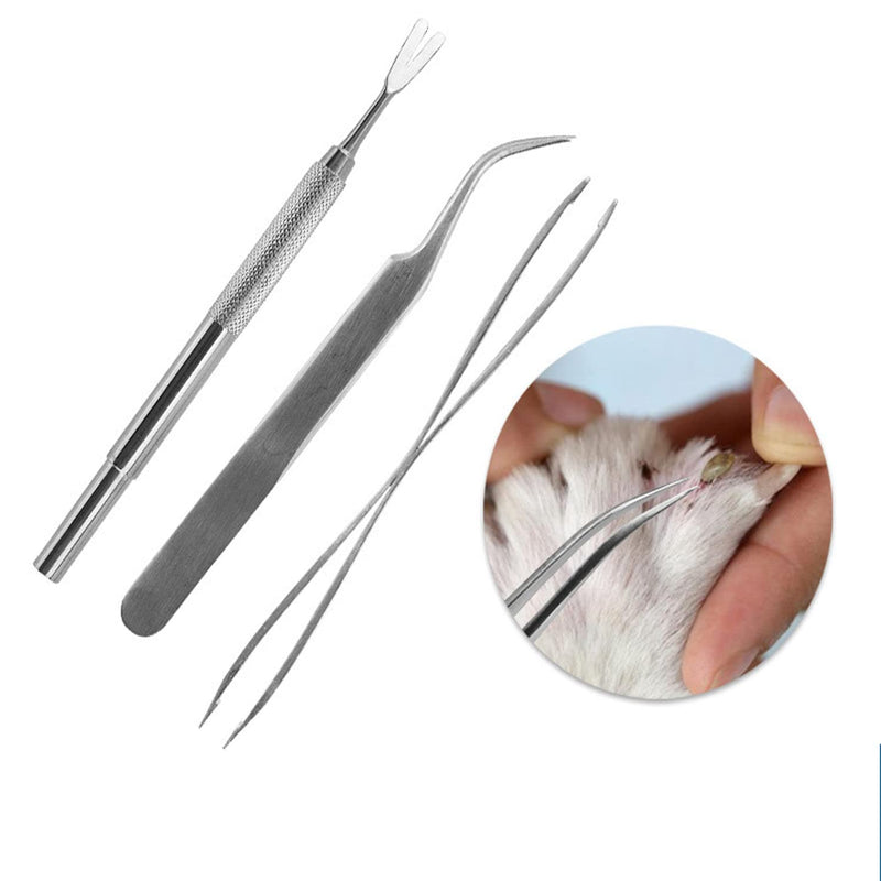 3 Pack Tick Remover Tool kit Stainless Steel Tick Remover Tweezers for Pets Dogs and Cats - PawsPlanet Australia