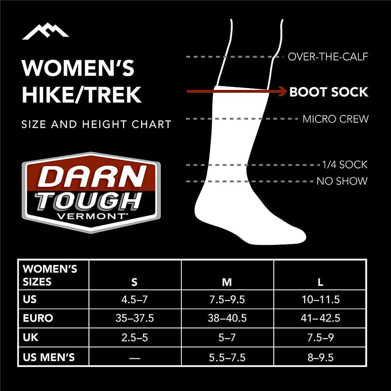 Darn Tough Women's Her Spur Boot Lightweight Hiking Sock (Style 1969) - Small Sandstone