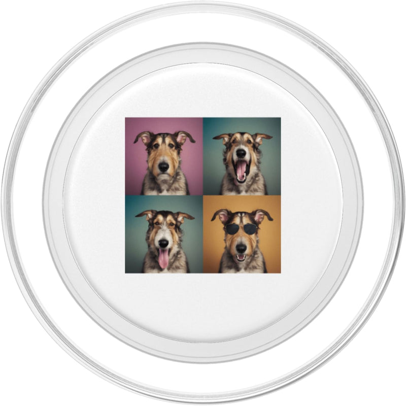 Irish Wolfhound Pet Face Portrait Photobooth With Sunglasses PopSockets PopGrip for MagSafe Magnetic PopGrip