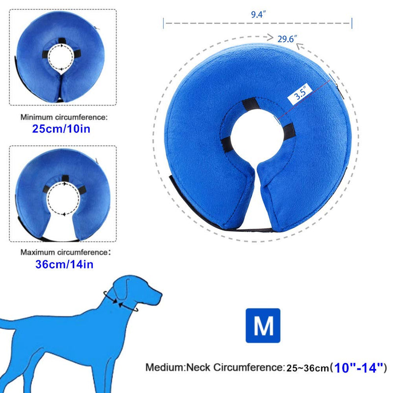 VST Comfortable Inflatable Cone Collar for Dogs,Adjustable Soft Pet Recovery Collar Prevent Pets from Touching Biting Scratching at Injuries Wounds Medium - PawsPlanet Australia