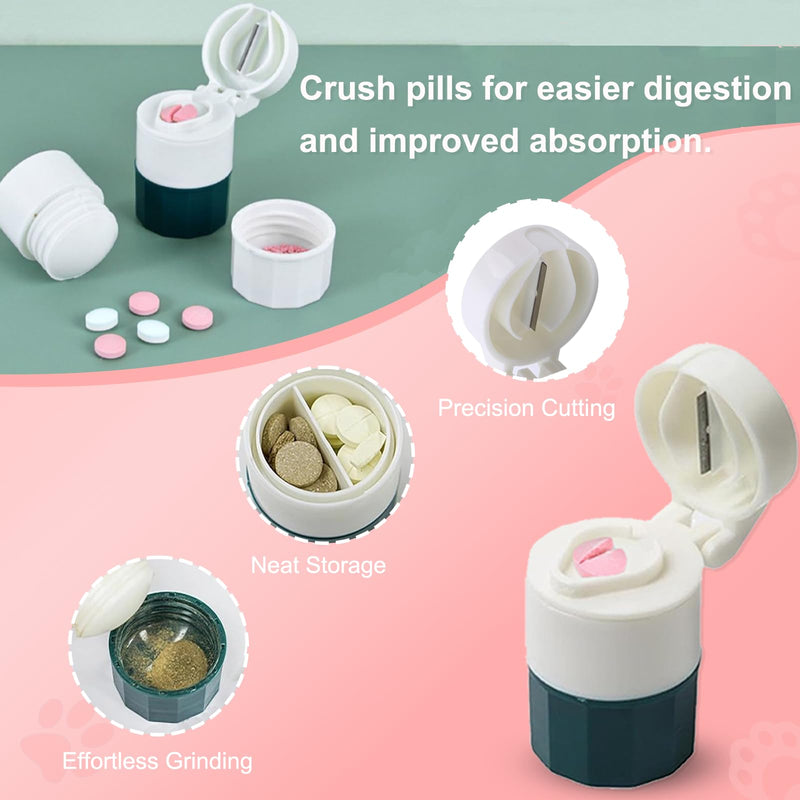 4-in-1 Set Cat Pill Shooter Dog Pill Shooter, Liquid Medicine Dispenser and Pet Pill Crusher and Cutter, Feed Pills, Water and Milk, Reusable for Puppies and Kittens(Piller+ Cutter+ Grinder) - PawsPlanet Australia