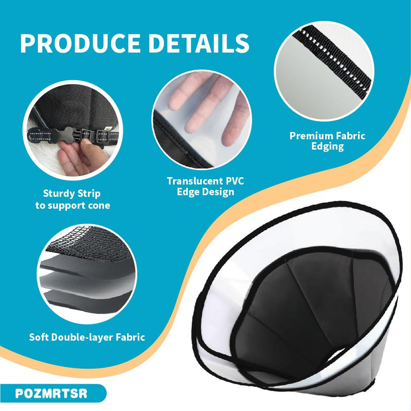 Dog Cone Collar, Pet Cone for Dogs to Stop Licking, Comfy Dog Cones for Large Medium Small Dogs, Soft Cones for Dogs After Surgery, Cone of Shame for Dogs Head Neck Elizabethan Collar (Black, ML) Black ML(14.8"-17.0") - PawsPlanet Australia