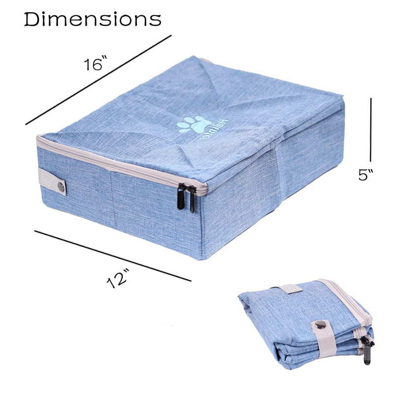 Pet Carrier for Large Cats and Small Dogs, Fits up to 20 Pounds - Fat Cat Car Seat, Collapsible Soft Side, Airline Approved Under Seat (Blue, Litter Box) Blue - PawsPlanet Australia