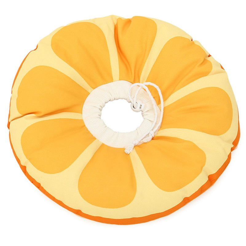 Fdit Soft Donut Cat Collar, Adjustable Cone for Post-Operation with Breathable PP Cotton, Lightweight, for Cats and (S: Adjustable Range: 13"-22 cm) Orange Waterproof Version S: Adjustable Range: 13"-22 cm