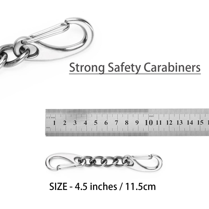 Metal Dog Collar Safety Clip, 2 Pack Stainless Steel Backup Clip for Prong Collar, Harness, Pinch Collar, Gentle Lead With Carabiner - PawsPlanet Australia