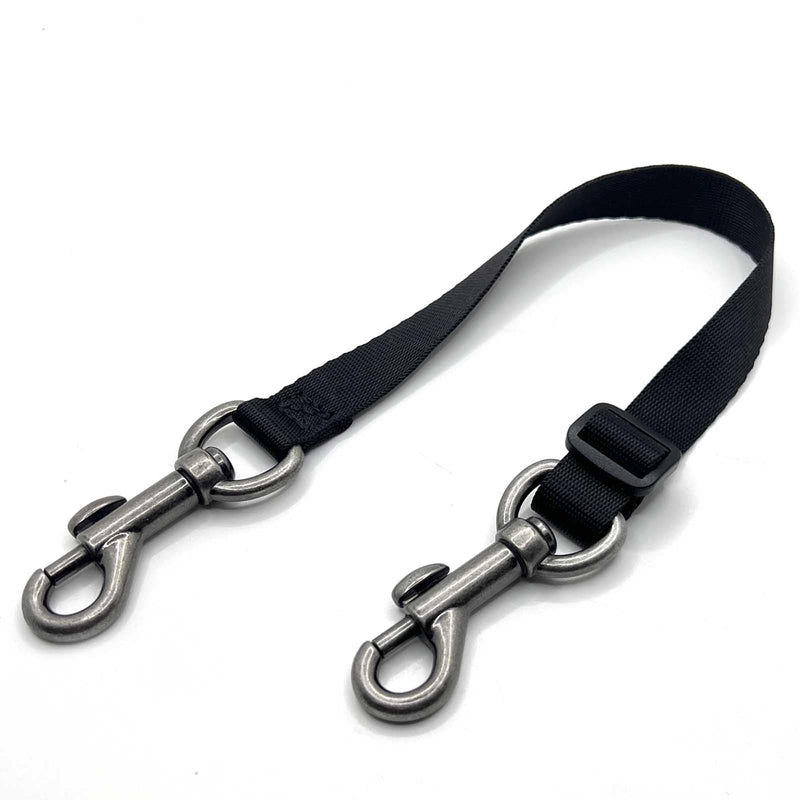 Dog Collar Safety Clip, Prong Collar Backup Clips with Dual Clasps,Double Ended Backup Clasp,Harness Collar Connectors (BLK, 10~13.8") DK0971-BLK-UP-L - PawsPlanet Australia