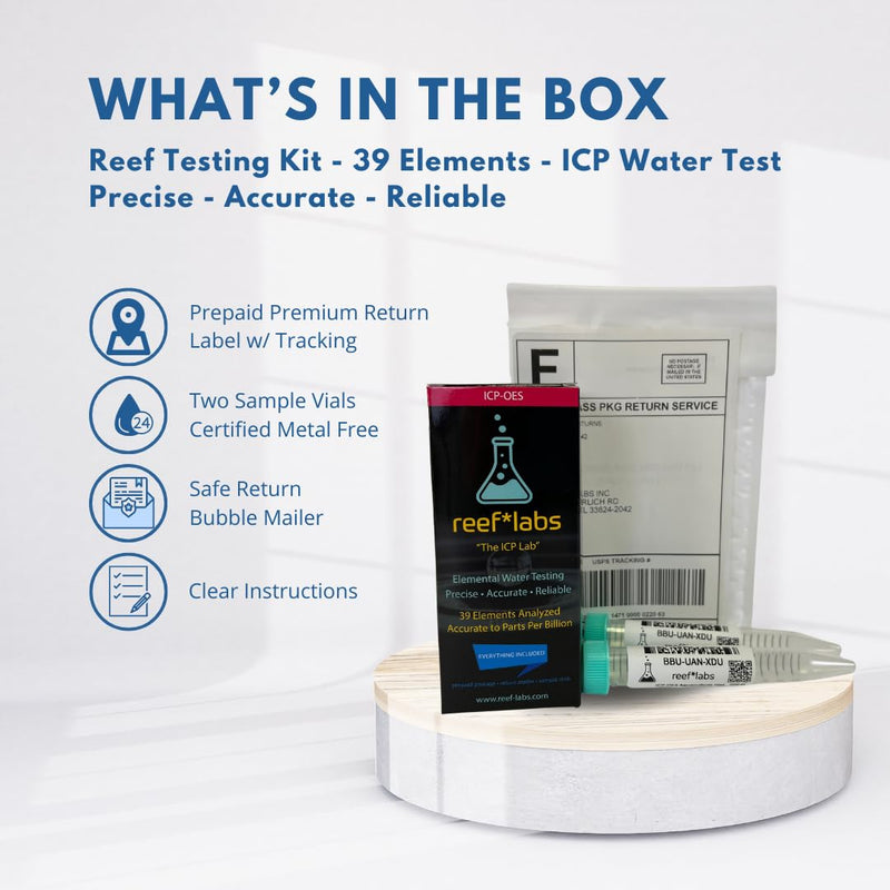 ICP Water Test - Elemental Water Test Kit - 39 Elements - Reef Aquarium Test