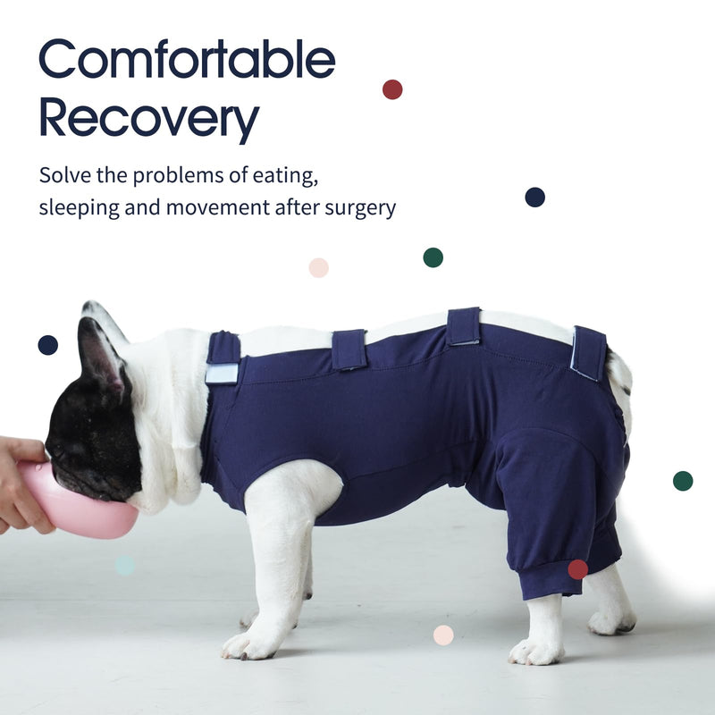IECOii Pet Surgery Recovery Suit,Breathable Dog Bodysuit E-Collar & Cone Alternative Surgical Suit After Spayed/Neutered Wear,Recovery Suit for Dogs Male Female Sleeve to Prevent Licking,XL-Blue X-Large(Chest:27.2-32.7 in) Blue - PawsPlanet Australia