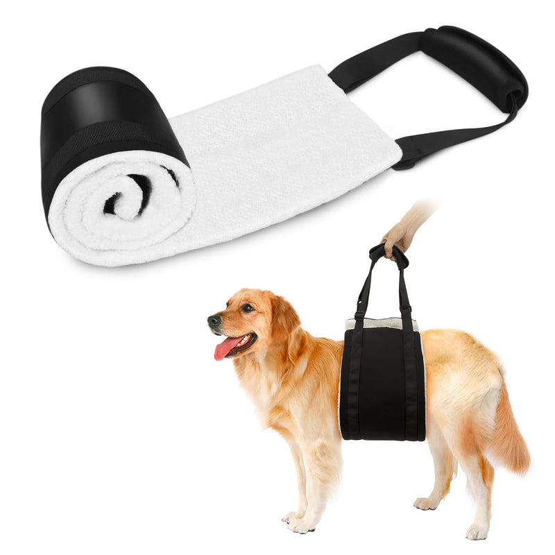 Dog Lifting Harness Adjustable Dog Sling for Back Legs Hip Support Dog Mobility Aids for Canine Aid Arthritis Old K9 Senior Injured Disabled Dog Rehabilitation Joint Injuries(Black, Large) Black