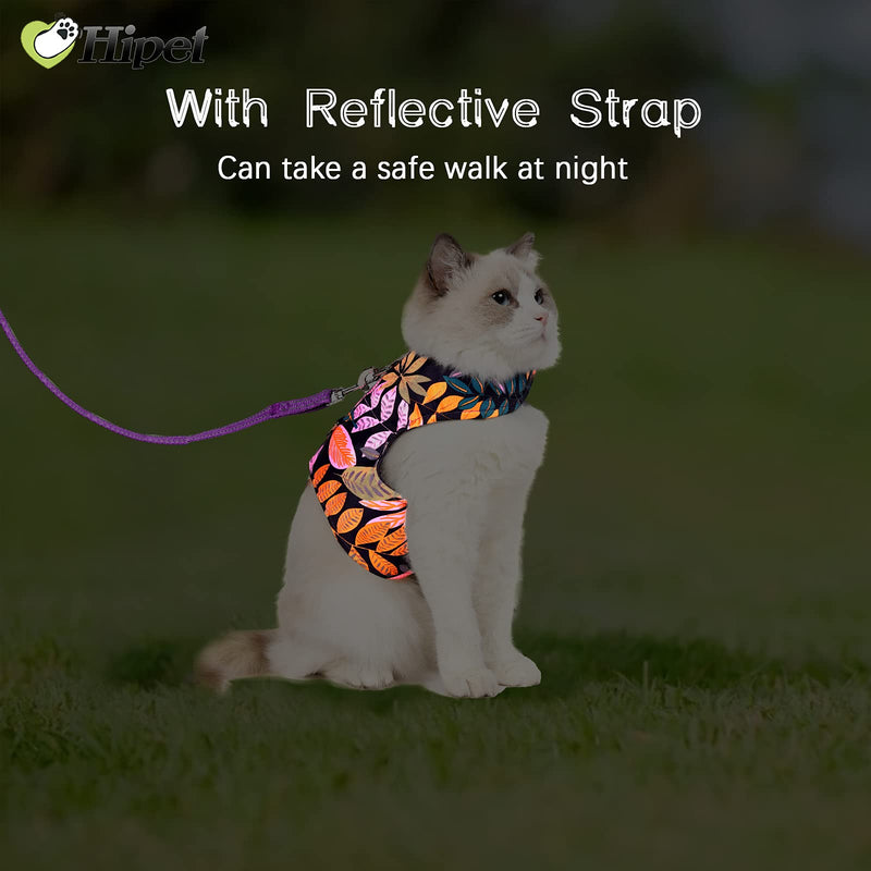 Cat Harness and Leash for Walking Escape Proof Air Mesh Fabric Outdoor Walking Vest with Reflective Strips for Cute Cats and Small Dogs (S, Pink) - PawsPlanet Australia