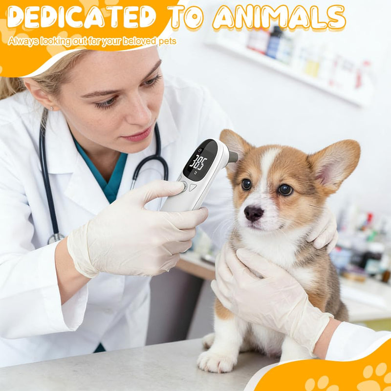 Ear Thermometer for Dogs, Fever Thermometer, Cat with LED Display, 1 Fever Thermometer, Horse, Dog Fever Thermometer, Thermometer for Dogs, Cats, Cows, Ferd and Animals