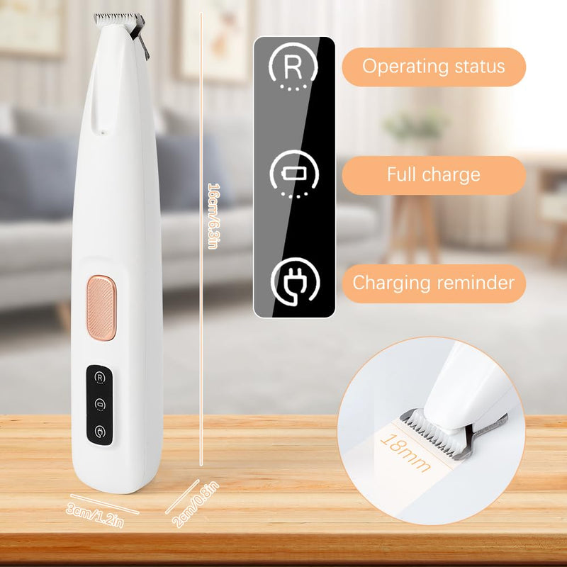 Saffory Paw Trimmer, Saffory Pet Micro Precision Trimmer, Rechargeable Dog Trimmer for Paws with LED Light, Dog Paw Trimmer Waterproof, Low Noise Paw Trimmer for Dogs Cats Hair Trimming (1 Set) - PawsPlanet Australia