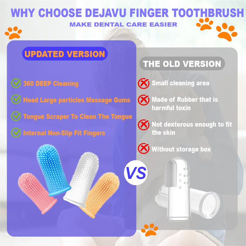 Dog Toothbrush - Dog Tooth Brushing Kit for Dog Teeth Cleaning -Dog Dental Care for Puppies, Cats & Small Pets - Pack of 4