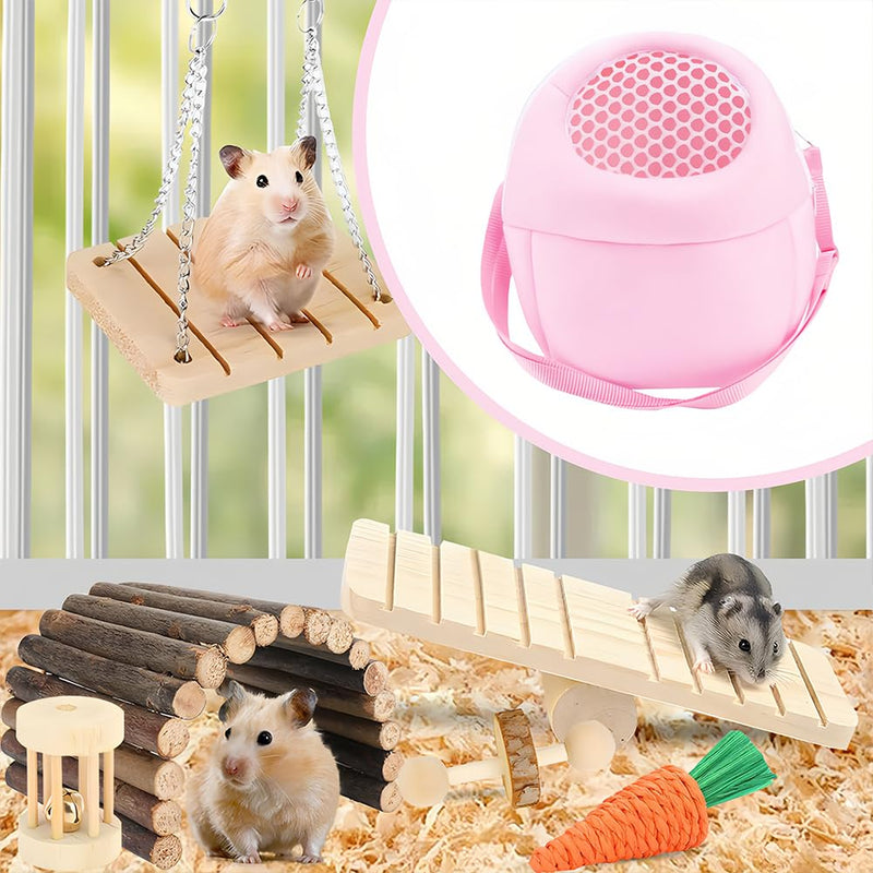 Hamster Carrier Bag, Small Animal Carrier Pouch Hamster Outdoor Hangbag Breathable Outgoing Travel Carrying Sling Case with Adjustable Straps - PawsPlanet Australia