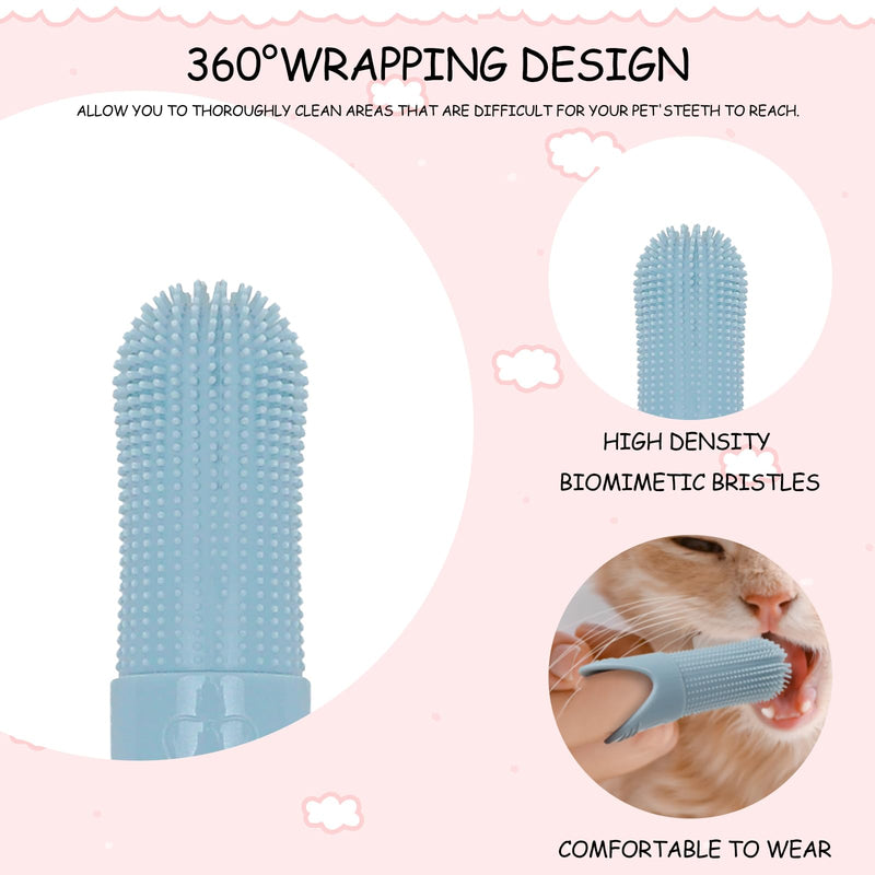 VOSSOT Pack of 4 Dog Toothbrush, Fingerling, Silicone Finger Toothbrush, Dog Finger Cots Dog Dental Care, Soft Toothbrush for Dogs & Cats, for Teeth Cleaning, Dental Care & Teeth Cleaning